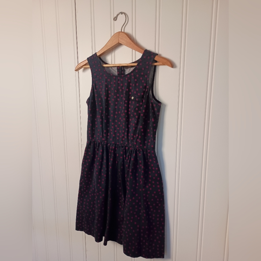 The Limited- Navy Polka Dot A-Line Dress- Size 6